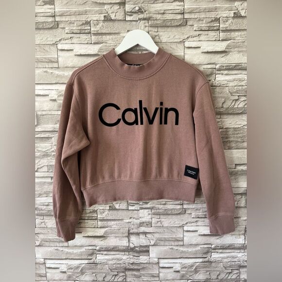 Calvin Klein Performance || Pullover Crewneck Front Logo Cropped Sweater - Picture 1 of 7